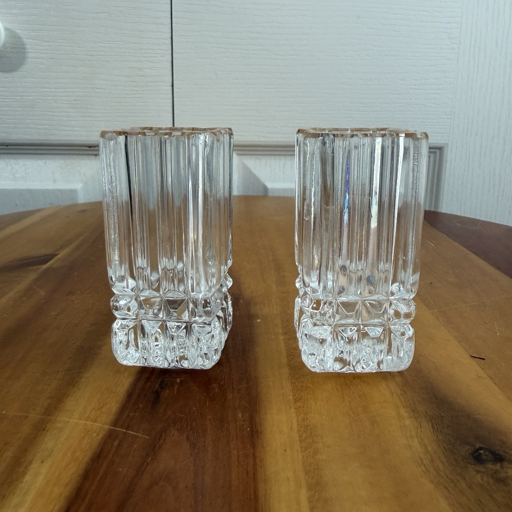 Vintage Glass Textured Set Of 2 Toothpick Holders Multipurpose Decor Granny